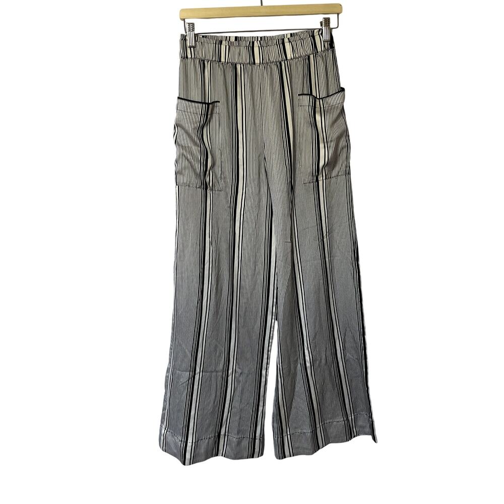 Victoria's Secret black white vertical stripe pants elastic waist women's S